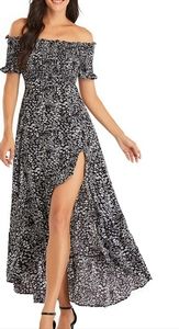 Black And Off The Shoulder White Maxi Dress for Sale up to 90% Off: Poshmark